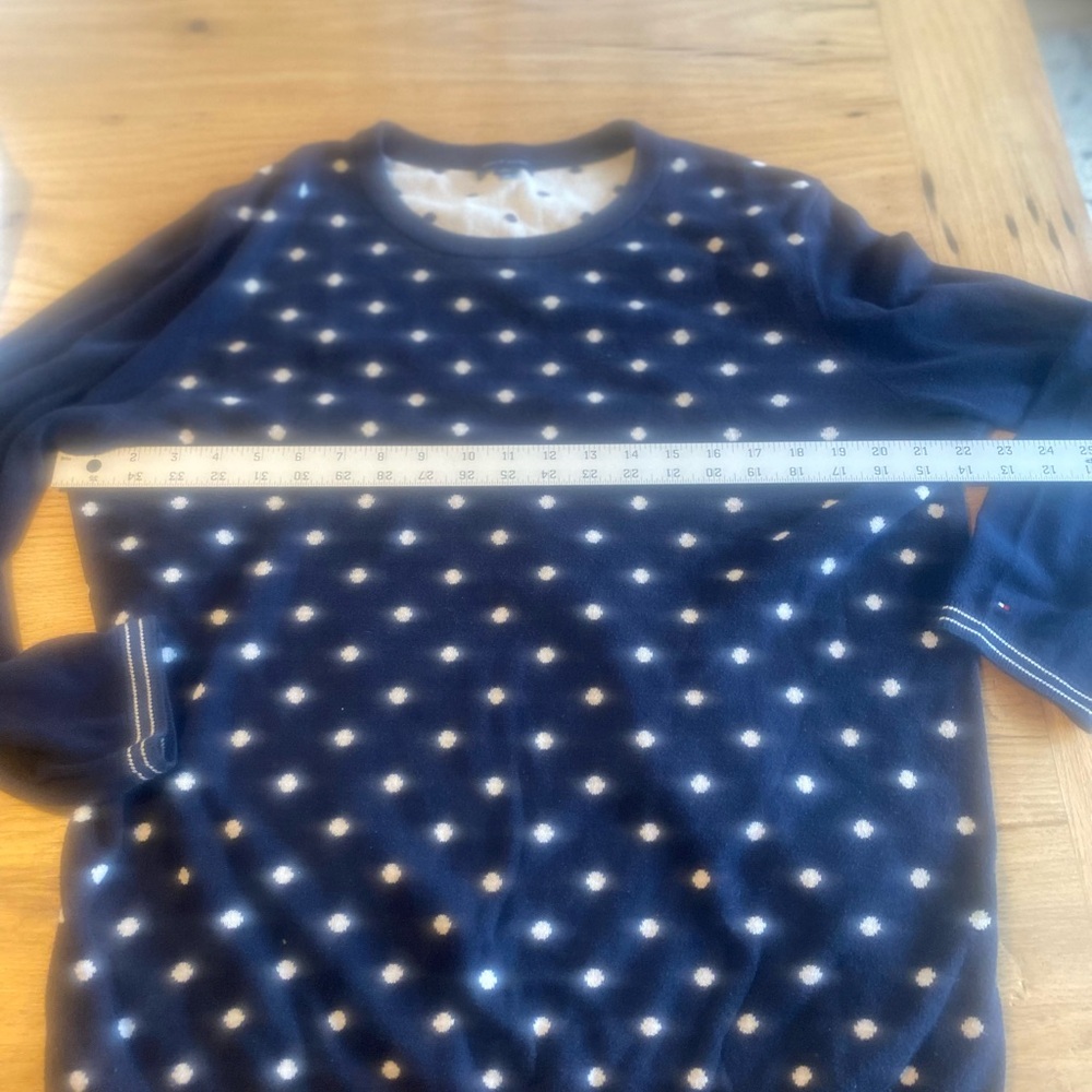 Tommy Hilfiger Polka Dot Crew Neck Sweater Blue White Women’s XL preloved - Picture 6 of 9